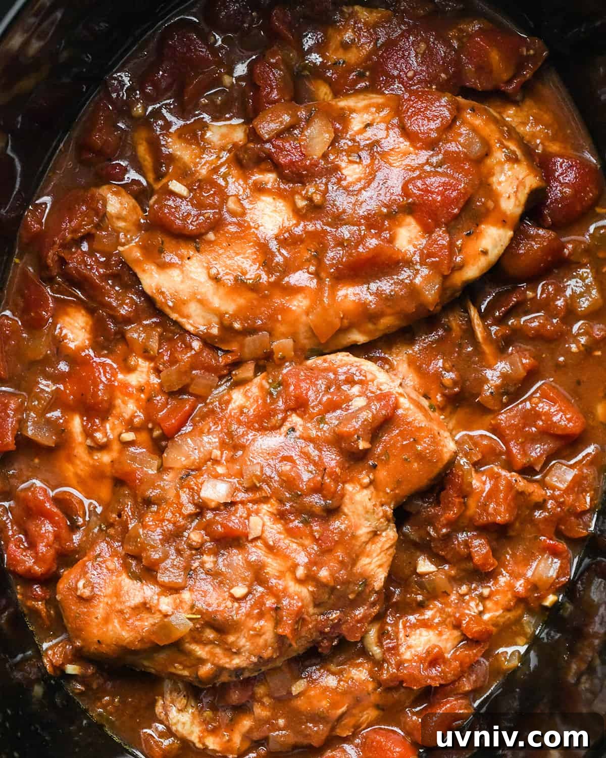 Slow Cooker Italian Chicken Recipe for Tender, Flavorful Meals 10 cooked Slow Cooker Italian Chicken in a crock pot