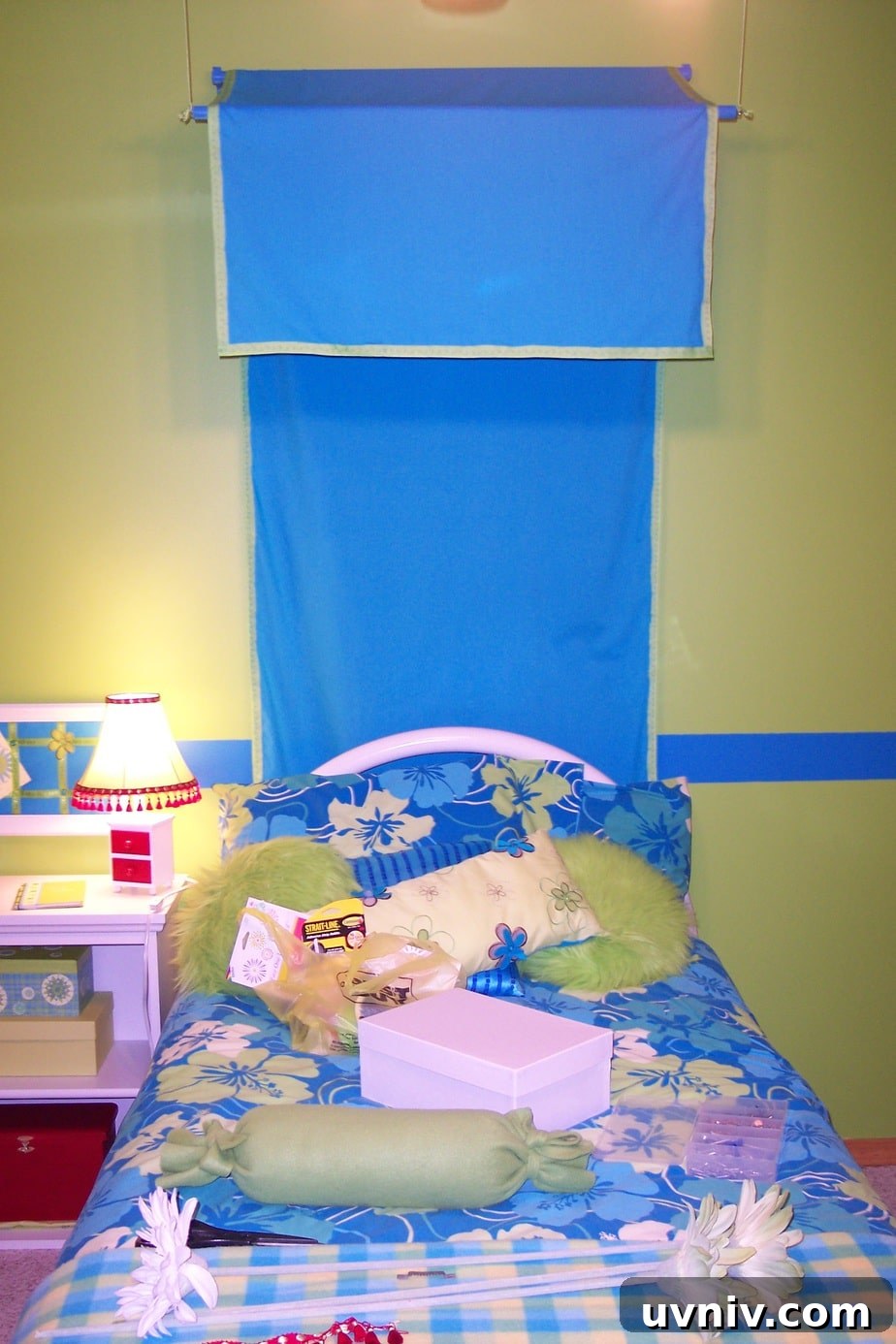 Girls bedroom on a budget canopy in the making