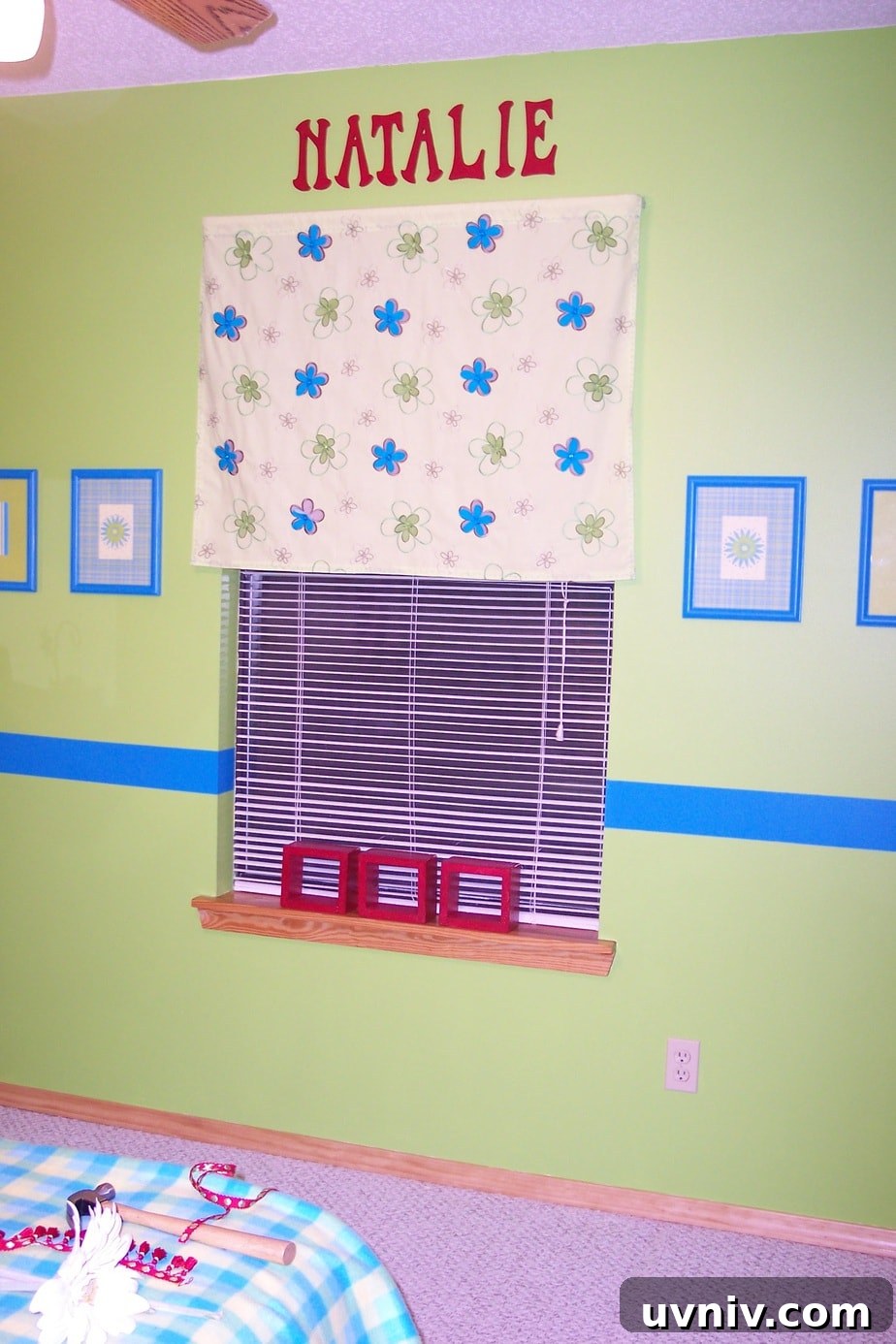 Girls bedroom on a budget window valance