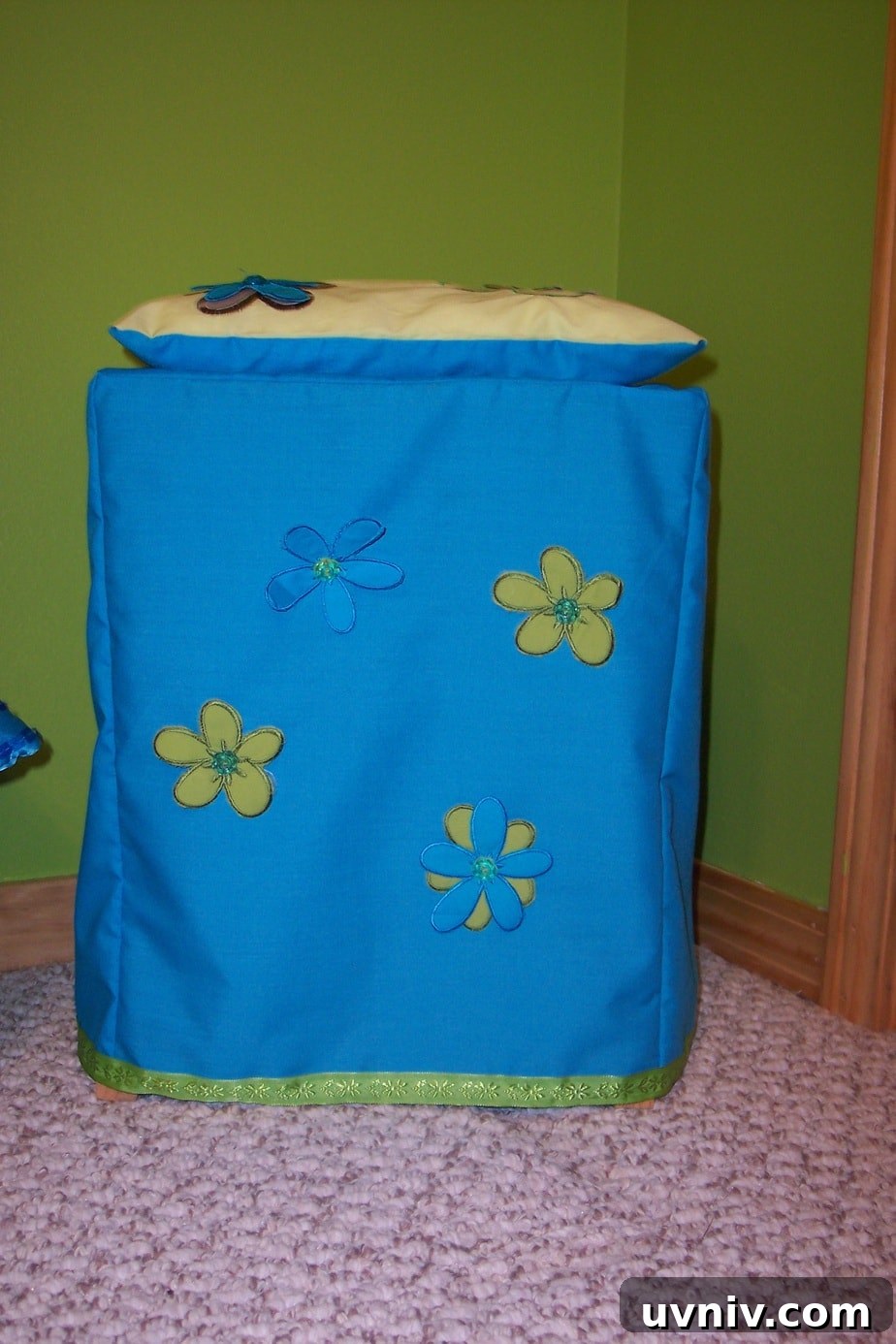 Girls bedroom on a budget slipcovered seat