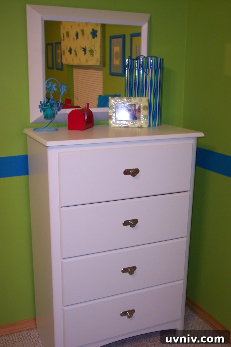 Girls bedroom on a budget repainted dresser