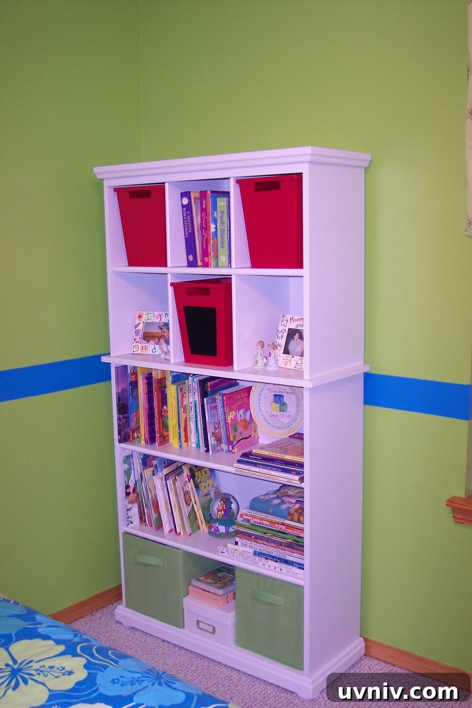 Girls bedroom on a budget bookcase