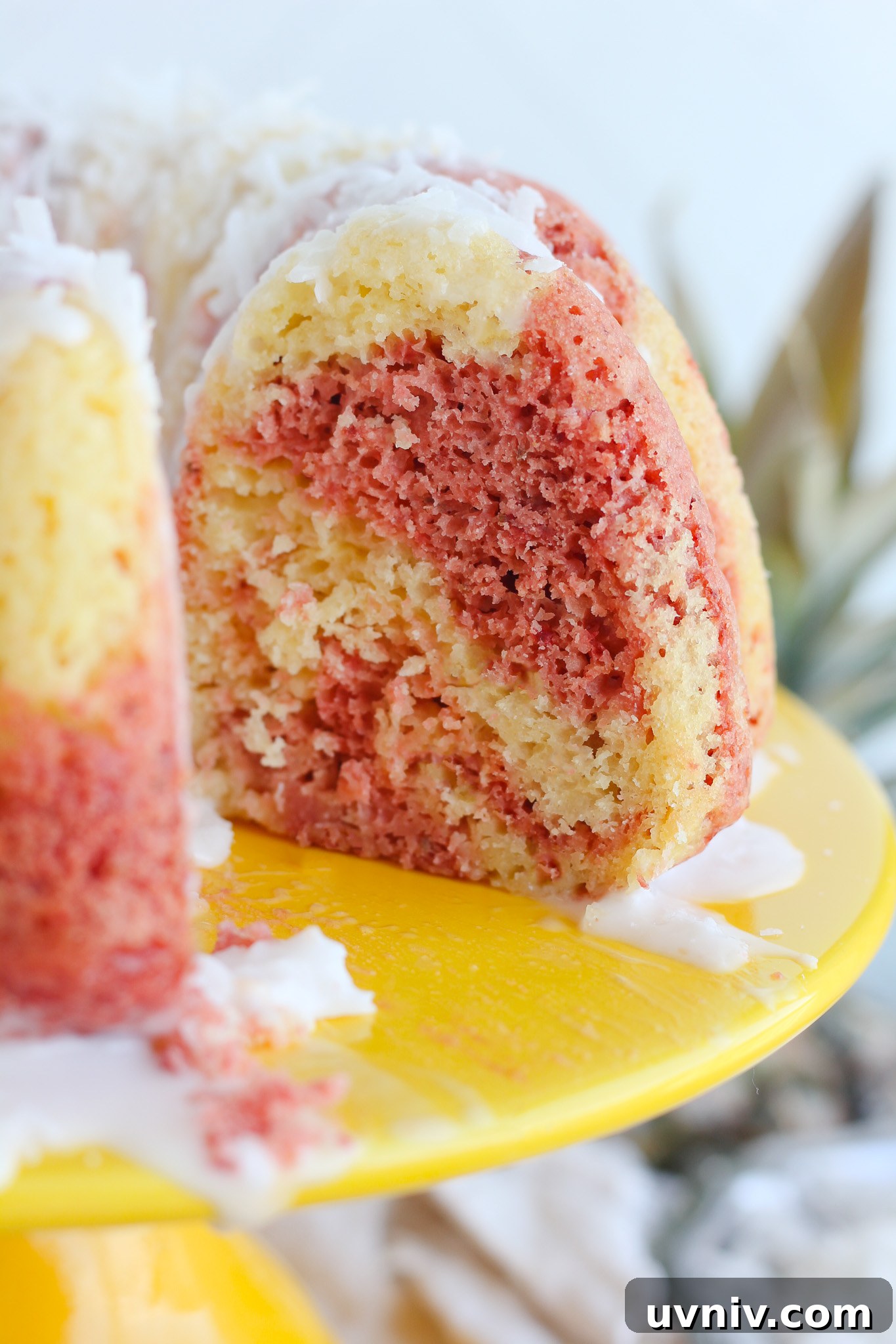 Hawaiian Lava Flow Bundt Cake Recipe: Pineapple Strawberry Swirl 8 Finished Hawaiian Lava Flow Bundt Cake