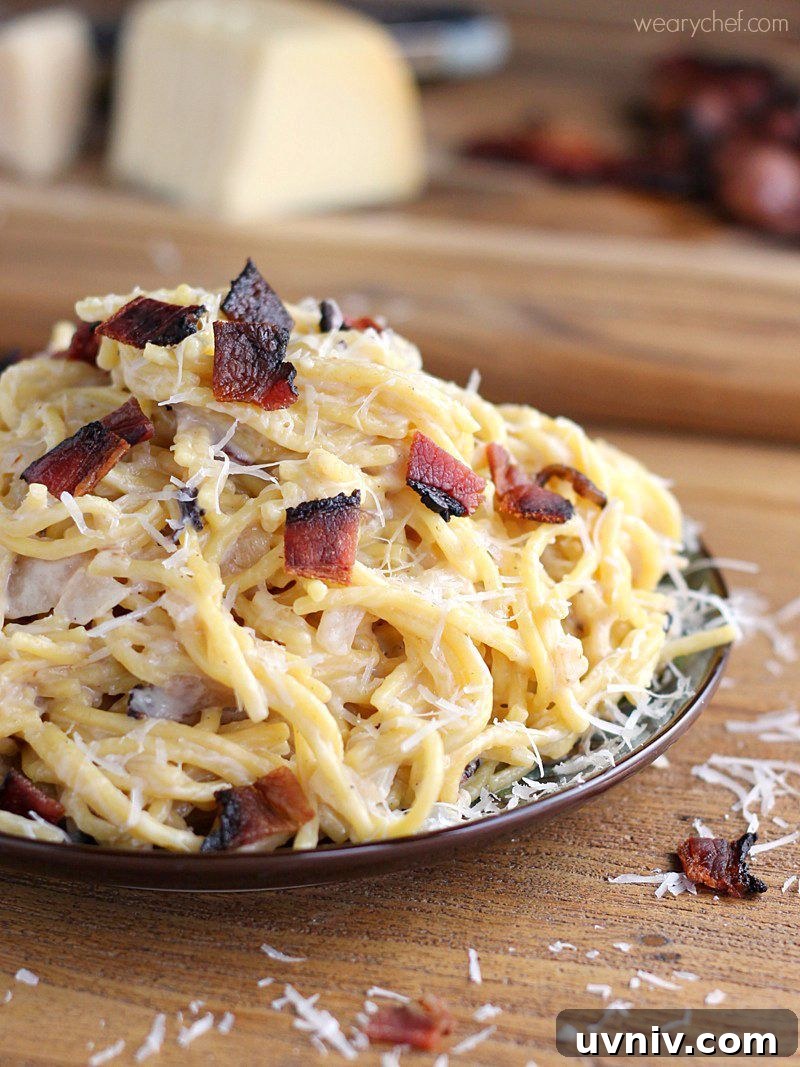 Weekly Dinner Menu 84: Delicious Bacon Recipes for the Week 7 With only a little butter and milk instead of cream, this Bacon Alfredo with Gouda and Parmesan is lighter than it looks!