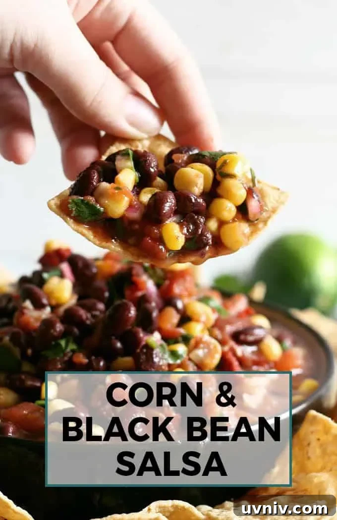 corn black bean salsa Pinterest image