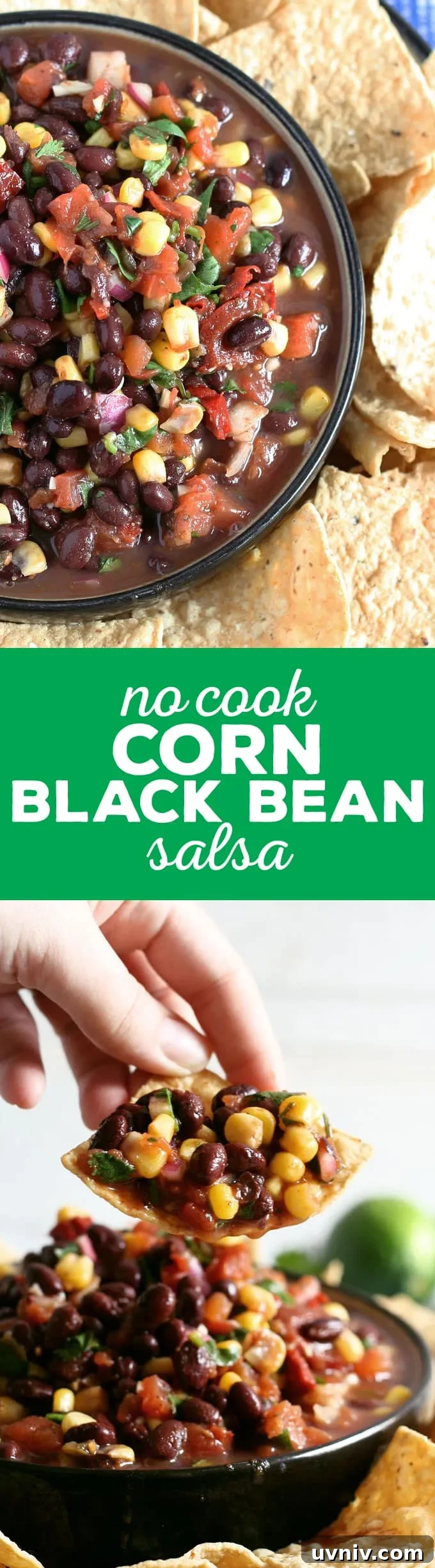 No cook corn black bean salsa pin