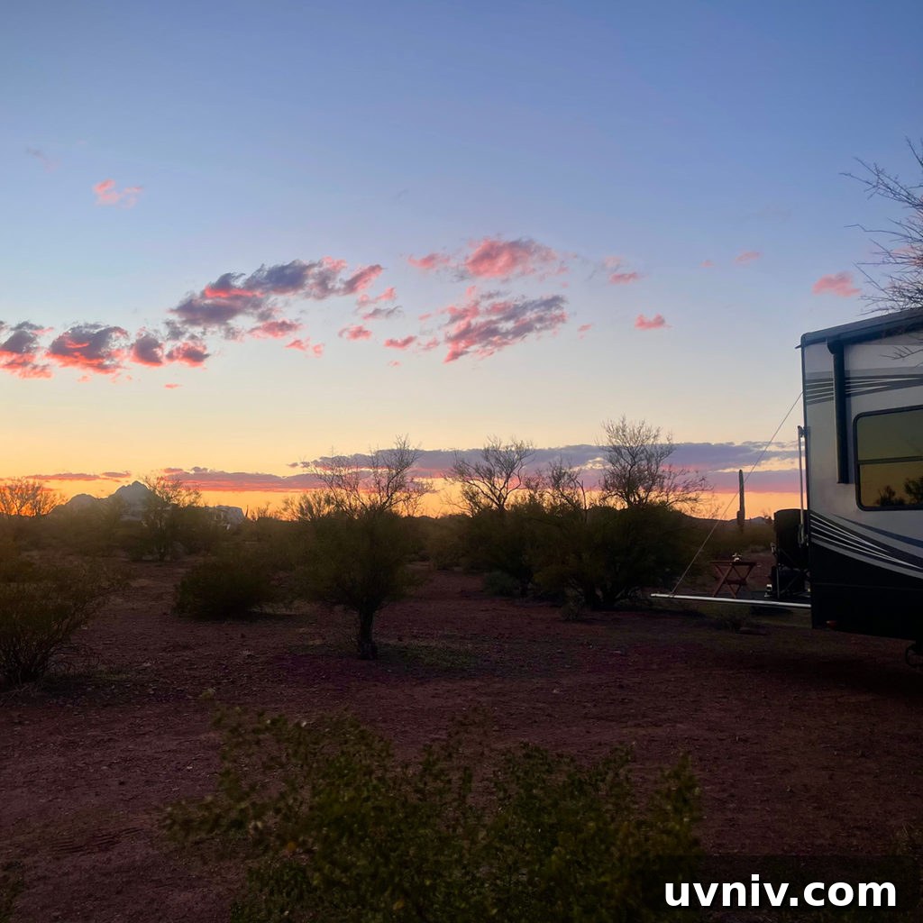 A beautiful Arizona sunset in Ironwood National Monument.