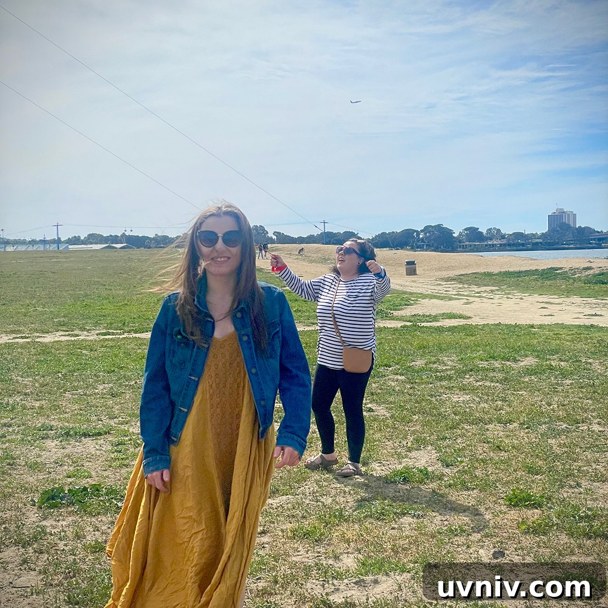 Flying kites at Mariners Point, San Diego
