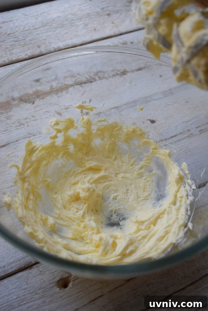 butter whisked in a bowl