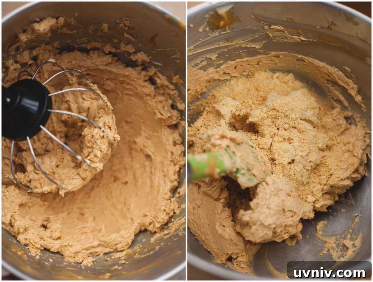 Process shots of making the icing