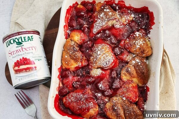 Strawberry croissant French toast bake