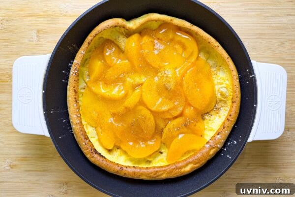 Peach Dutch baby