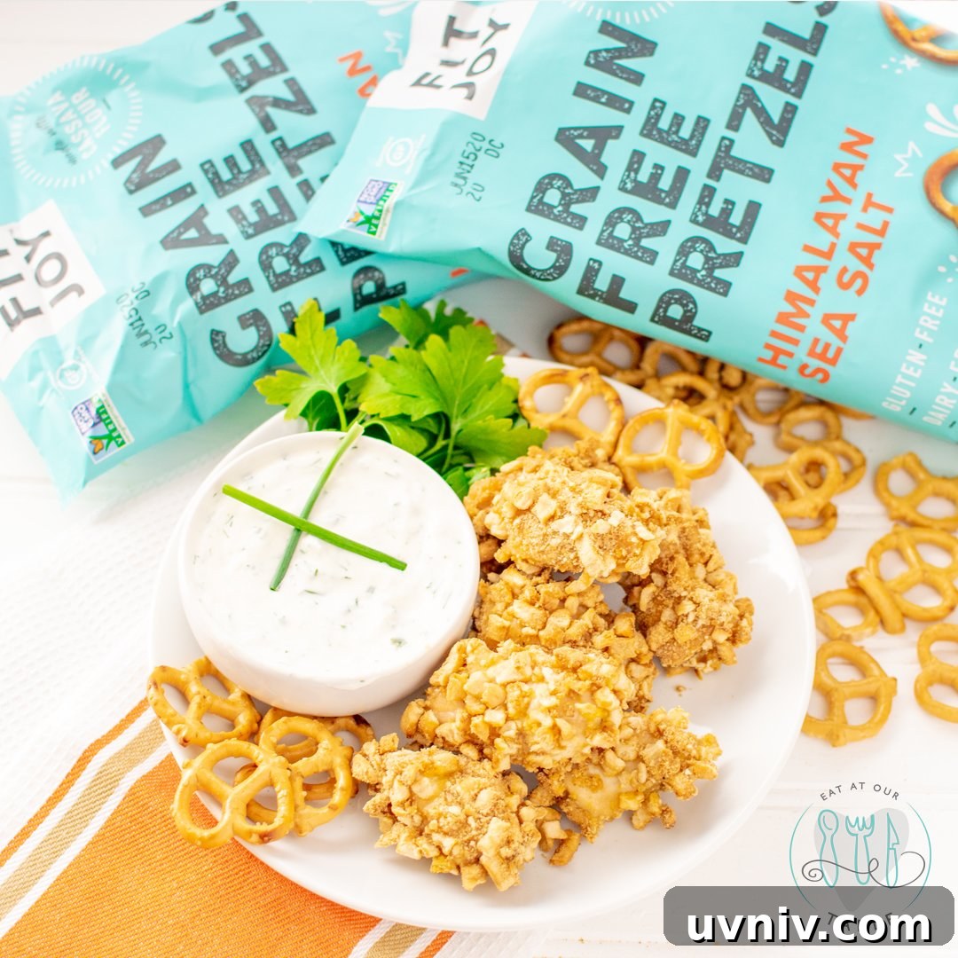 FitJoy pretzel crusted chicken nuggets